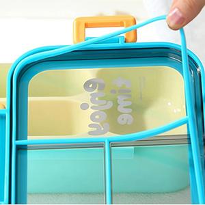Lonchera Bento de Plástico para Niños de 650 ml, Libre de BPA, Apta para Microondas, <span class=keywords><strong>con</strong></span> 3 Compartimentos, Lonchera Infantil para la Escuela, Contenedor Grande para Alimentos - Product Image 4