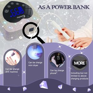 Lámpara de Uñas LED UV Inalámbrica Premium de 72W, Secador Recargable con Esmalte de Gel para Uñas, Potencia de 3W, Diamante para Secado - Product Image 6