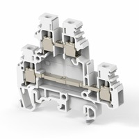 2.5mm² 5mm² Sertifikat CE Grey UKK Blok Terminal Pasang Rel Din Lapis Ganda dengan Sekrup untuk Kabinet Kontrol PLC