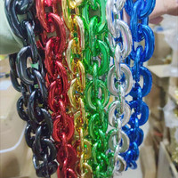 Haiwin Party Chaîne à maillons en acrylique Collier de grande taille en plastique style Hip Hop Collier à maillons jumbo en or