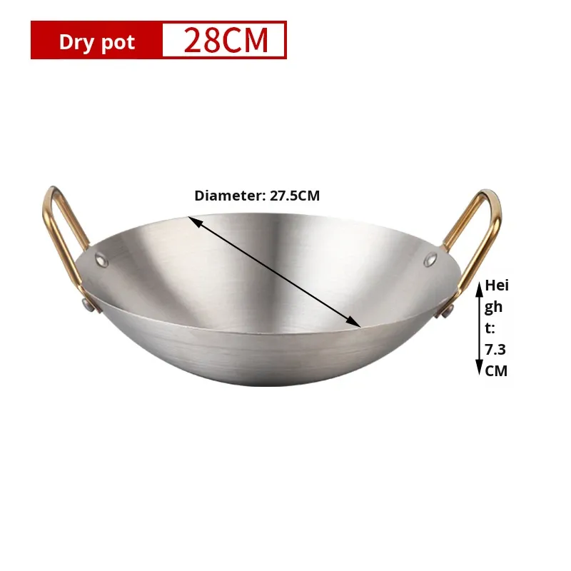 Modern Extra-Thick Stainless Steel Non-Stick Sustainable Dishwasher Safe Dry Pot Double Handles Commercial Small Hot Pot Gas · image 6