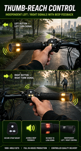 Feu de signalisation de direction pour vélo WOSEN, lumière de guidon RGB, alarme antivol 120 dB, télécommande sans fil, batterie rechargeable pour trottinette électrique, conduite nocturne - Product Image 5