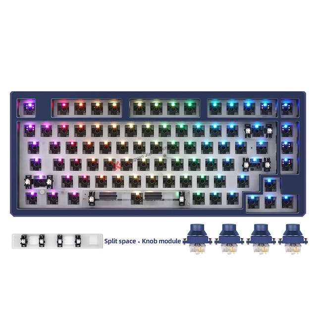 Skyloong Customized Mini GK75 75% Mechanical Keyboard DIY Kit Hot Swap RGB PCB CNC Aluminum OEM Material Shell Kit