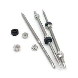 Tornillos de doble rosca de hierro niquelado de rosca fina al por mayor para colgar rieles de paneles solares vigas esenciales para montaje en techo - Product Image 2