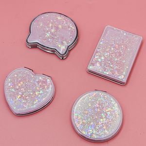 Wholesale Portable Hand Heart <b>Square</b> Round Shape Makeup <b>Mirror</b> Double Side Pocket Cosmetic <b>Mirror</b> - Product Image 5