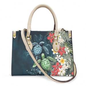 Sacs à main populaires pour filles, pochettes pour femmes, fleurs d'hibiscus hawaïennes avec <span class=keywords><strong>tatouage</strong></span> de tortue de mer, sacs bandoulière, cadeau - Product Image 1