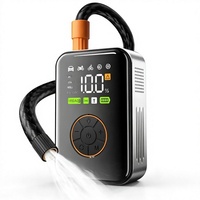 Pompe à air sans fil ABS pour voiture, best-seller transfrontalier, avec affichage numérique, design mini portable, certifiée CE, lumière d'avertissement incluse