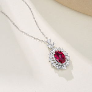 925 Silver Cultivated <b>Ruby</b> <b>Necklace</b> Shines for Fashion, Daily Wear, Parties, and Festivals – A Great Gift for Women L - Product Image 4