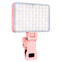 KingMa Lumière de Conférence à Clip Rechargeable Haute Puissance 88 LED, 3 Modes Réglables, avec Clip Avant et Arrière pour Téléphone TikTok