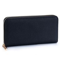 Dompet panjang wanita kulit sapi asli kualitas tinggi dompet Clutch kulit sapi ritsleting tempat kartu Organizer RFID desainer