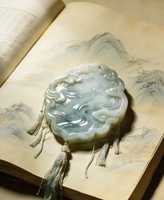 Nouveau Collier Pendentif en Jade Rétro Chinois Sculpté Paysage Creux, Artisanat de Pierre Précieuse, Accessoire de Mode Féminin