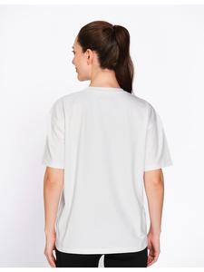 Munns & Mars <b>Women's</b> White Cotton Oversized Round Neck T-<b>Shirt</b> Solid Casual Tee Relaxed Fit Everyday Wear Fashion Top for Travel - Product Image 5