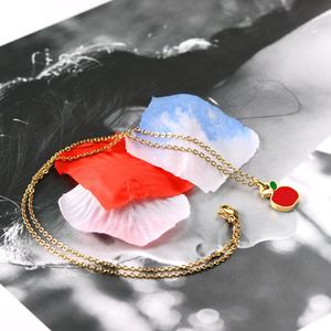 Collier pour femme, bijoux de mode, pendentif pomme rouge, bijoux pour femme, collier en acier inoxydable de qualité, cadeau - Product Image 4