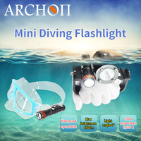 Lampe de poche de plongée ARCHON D2A 450 Lumens 100m Casque sous-marin double face et masque de plongée Lampe torche de recherche et de sauvetage