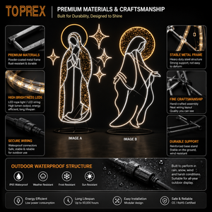 Lumières LED 2D TOPREX Motif Silhouette Vierge Marie pour Décoration Murale d'Église Catholique Scène de Nativité Sacrée - Product Image 3