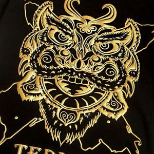 Fashion Luxury Bronzed Solid Men's T-Shirt with Custom Silk Screen Printed Gold Logo & Gilding Anti-Wrinkle Breathable Fabric - Product Image 4