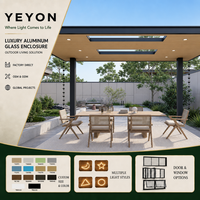 Yeyon OEM Skylights rectangulaires jumeaux autoportants, Downlights LED étanches pour toit ouvert, véranda extérieure, serre en verre
