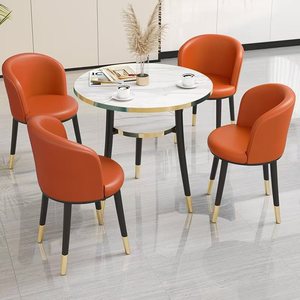Mesas Redondas XY para Eventos, Patas de Metal, Tablero de Madera, Juego de <span class=keywords><strong>Mesa</strong></span> y Sillas para 4 Personas, para Restaurante o Cafetería de Estilo Nórdico - Product Image 4