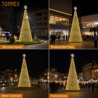 Arbre lumineux géant TOPREX en métal avec cadre en fer et LED, simulation de cône, étanche IP65, idéal pour les célébrations municipales en extérieur
