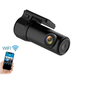 WiFi Connect 360 rotasyon APP kontrol Starlight gece görüş Mini gizli ruj ile balıkgözü kamera ön Lens araba çizgi kam