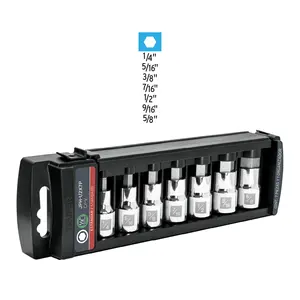 BOX 3 Jeu de 7 douilles, entraînement 1/2 pouce, embout hexagonal standard, TRUPER - Product Image 2