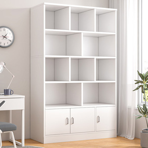 Armário Moderno de Chão com 3 Prateleiras e Porta Articulada para Sala de Estar - Organizador Estilo Painel - Product Image 1