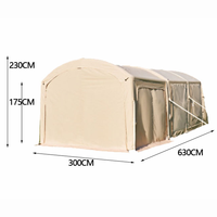 Tente gonflable extérieure de camping, tente tunnel étanche entièrement automatique pour deux chambres et un salon