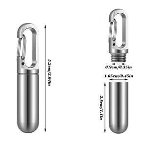 Portapillole Portatile in Acciaio Inossidabile con Portachiavi, Piccolo Contenitore Impermeabile con Design Flessibile per Uso come Strumento - Product Image 2