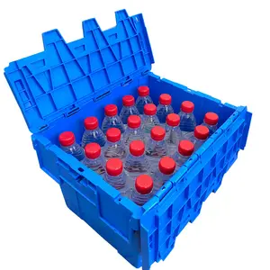 Şişeler için ilk plastik sandık kullanımlık plastik hareketli kutular ekli kapak konteynerler kasalar plastik depolama