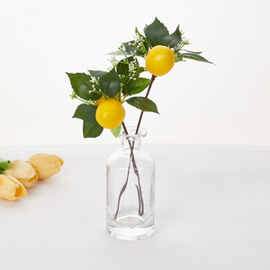 Décoration florale multifonctionnelle en forme de bouteille de vin rouge en verre Mason avec citron frais, petite décoration, simulation d'anneau de serviette doré <span class=keywords><strong>pour</strong></span> mariage - Product Image 2