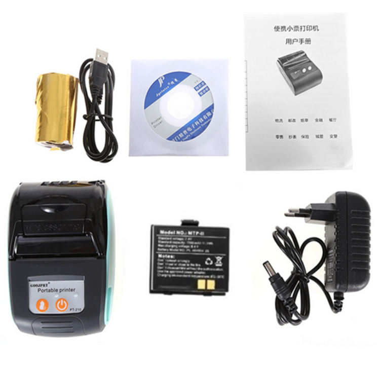 Good Quality Portable Blue Tooth Printer Goojprt PT-210 58mm Mini Thermal Receipt Printer with Leather Case Optional