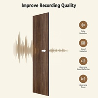 Panneaux acoustiques modernes à 3 côtés en lattes de bois, panneaux muraux insonorisants, noyau en MDF, Akupanel en bois pour les espaces résidentiels et commerciaux