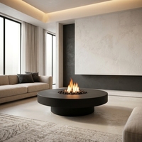 ECOTOUGE Ensemble de table de foyer au propane 2 pièces avec couvercle de réservoir, table de feu en acier 50 000 BTU, couvercle résistant aux intempéries, pierres de lave