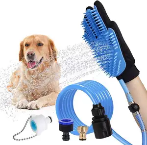 2 trong 1 năm ngón tay tóc loại bỏ Silicone Pet mèo làm sạch tóc Remover grooming deshedding và tắm bàn chải găng tay