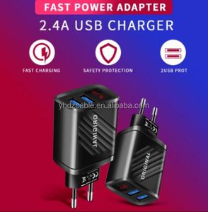 อะแดปเตอร์ชาร์จโทรศัพท์มือถือแบบพกพา ช่องเสียบ USB คู่ รองรับ QC2.0 ชาร์จเร็ว 20W พร้อมหน้าจอ LED แสดงผลแบบดิจิตอล วัสดุทนไฟ - Product Image 4