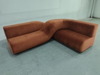 Canapé modulaire en tissu en forme de L, canapé sectionnel incurvé en forme de L, canapé d'angle moderne en tissu, canapé sectionnel de luxe pour salon