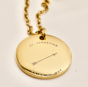 Collier personnalisable en acier inoxydable Jietao avec gravure Saint Sébastien, bijou doré tendance, étanche et hypoallergénique - Product Image 2
