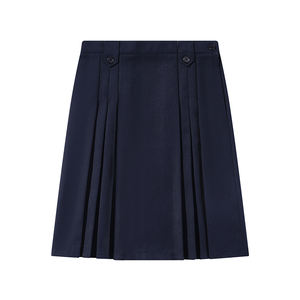 Falda de uniforme escolar plisada para niñas-Media Falda corta azul marino estilo Academia Británica para estudiantes de primaria y secundaria - Product Image 1