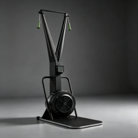 Máquina de Esquí Ergométrica Comercial con Resistencia al Aire, Entrenador de Esquí Nórdico, Equipo de Fitness Cardiovascular de Cuerpo Completo con Soporte de Suelo