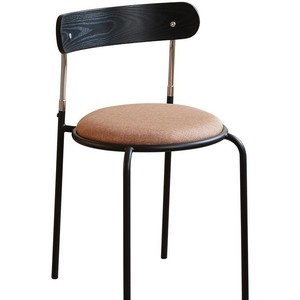 Chaise de salle à manger en bois massif, dossier rembourré, structure en métal, style nordique, pour la salle à manger à domicile, usage adulte - Product Image 5