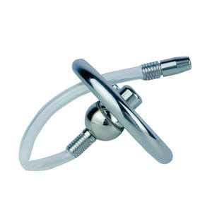 Короткая Мужская целомудренная клетка для связывания из нержавеющей стали плоская отрицательная секс-игрушка с силиконовой трубкой для взрослых - Product Image 6