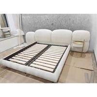 Ensemble de meubles de chambre à coucher multifonctionnel en bois de luxe moderne, lit trois pièces, taille king, comprenant une tête de lit, pour salon, hôtel