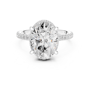 Anillo de Compromiso de Diamante Ovalado Cultivado en Laboratorio con Halo para Mujer, Plata de Ley 925, 4.25 Quilates, Certificado IGI, para Boda o Fiesta - Product Image 3