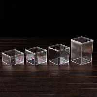 Boîte cadeau portable en acrylique 4 x 4 x 4 pouces, boîte carrée en acrylique, boîtes de présentation en plastique transparent avec couvercles, étui de présentation, conteneur