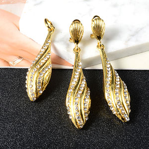 Parure de bijoux en cuivre de haute qualité de Dubaï pour femme, collier et boucles d'oreilles, accessoires de fête de mariage - Product Image 1