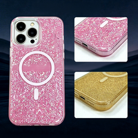 Coque de téléphone magnétique scintillante pour iPhone 18 Pro Max 18 Pro, coque rigide en époxy compatible, protection antichoc