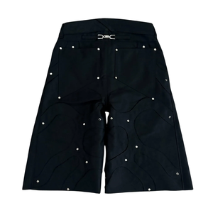 Shorts Anchos <span class=keywords><strong>de</strong></span> Mezclilla para Hombre, Estilo Y2K, con <span class=keywords><strong>Remaches</strong></span> Plateados, Bolsillos, Cadena <span class=keywords><strong>de</strong></span> Doble Anillo en la Parte Trasera, Hebilla Decorativa, Diseño <span class=keywords><strong>de</strong></span> Pierna Ancha, Venta al Por Mayor - Product Image 2