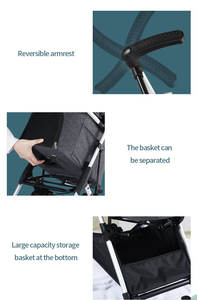 M301 perjalanan luar ruangan aluminium Aloi portabel dipisah 4-roda kereta dorong anjing pabrik grosir - Product Image 4