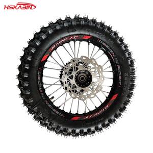 Ruedas de aleación de aluminio de 1.85X14 pulgadas para motocicleta todoterreno con calcomanías, conjunto de ruedas y neumáticos con discos de freno - Product Image 1