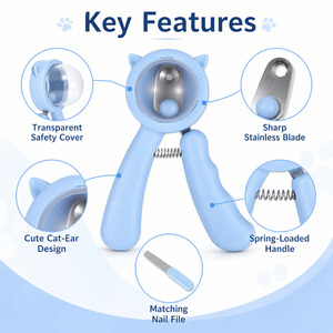 Cortauñas para Mascotas con Reducción de Salpicaduras para <span class=keywords><strong>Perros</strong></span> y Gatos, con Lima, Herramienta de Aseo de Seguridad con Cabeza Redonda - Product Image 4